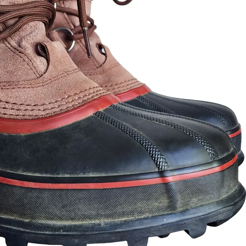 Sorel Sudbury II Waterproof Winter Boots Mens Size 10 Brown Leather Lace-Up